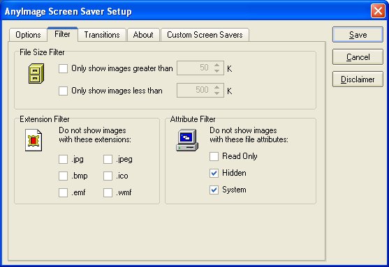 AnyImage Screen Saver Filter