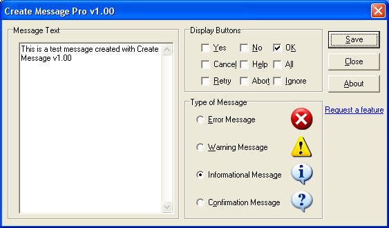 Main Screen of Create Message Pro