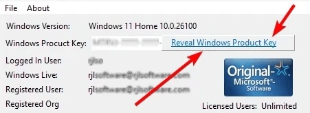 Reveal the Windows Product Key