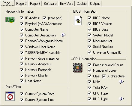 Log Info Configuration Screen