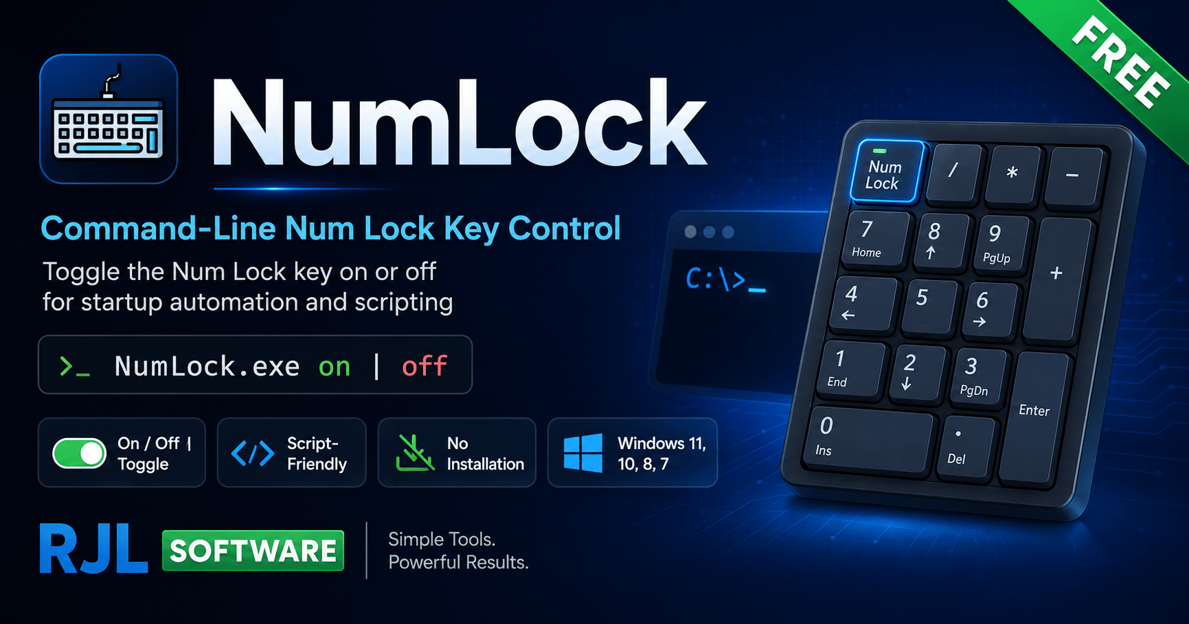 NumLock - Command-Line Num Lock Key Control | RJL Software