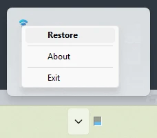 Port Listener right-click context menu in the Windows system tray