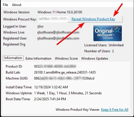 Windows Product Key Viewer